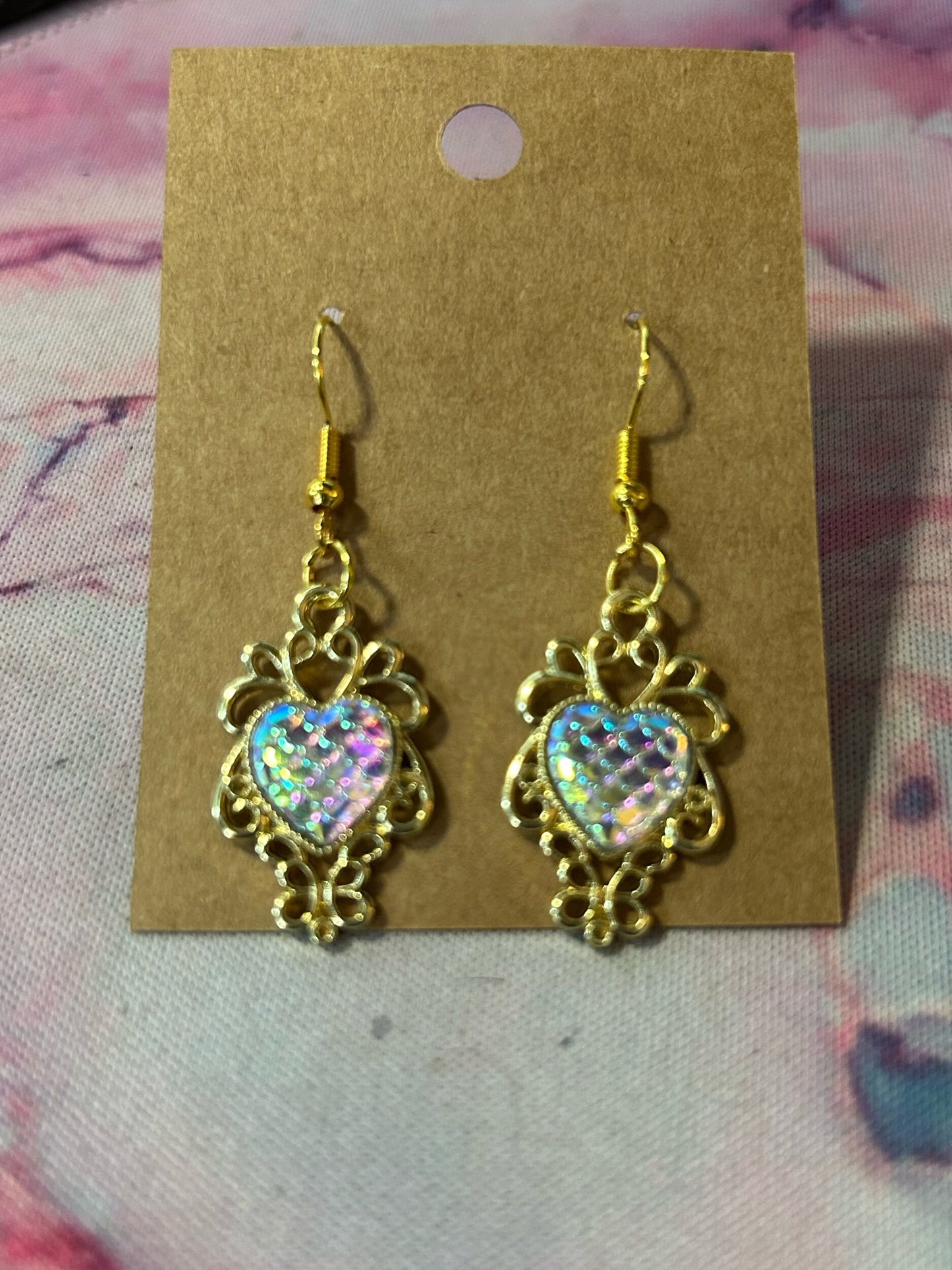 Mermaid scale gold earrings