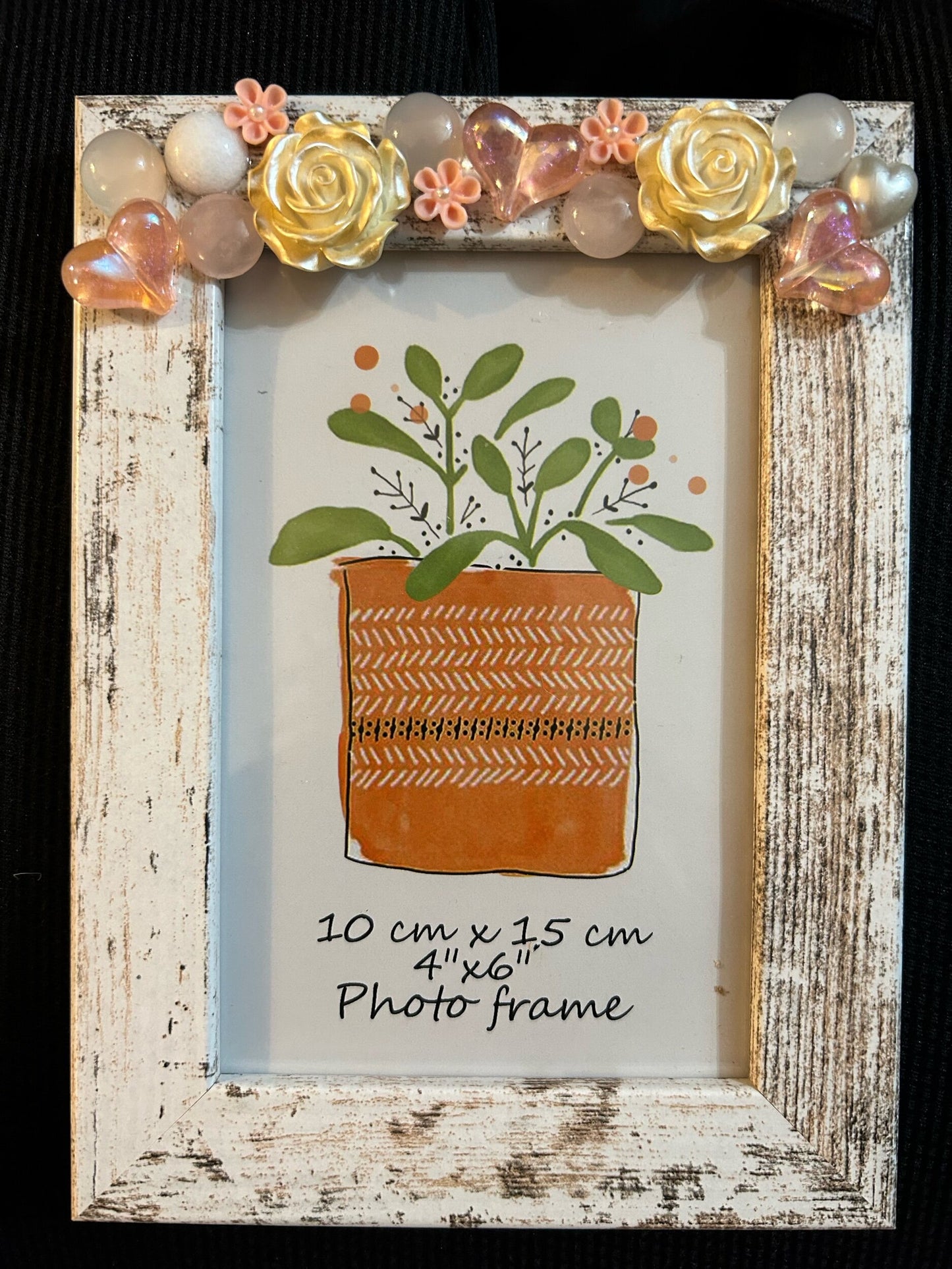 Pink and white rose frame