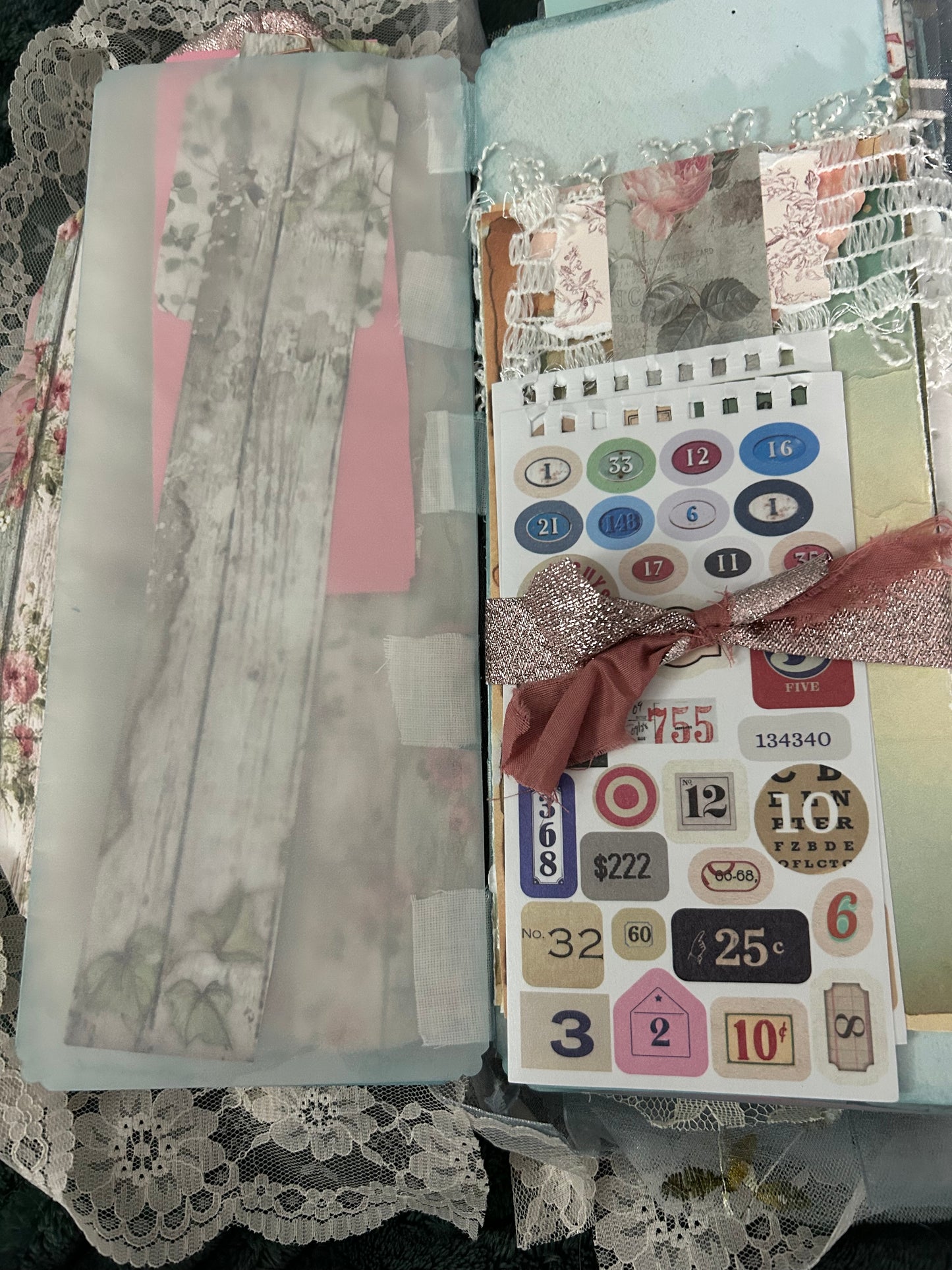 Shabby Chic Blue and Pink Journal