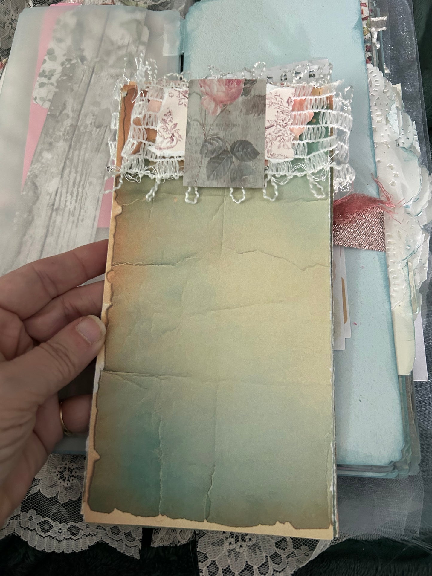 Shabby Chic Blue and Pink Journal