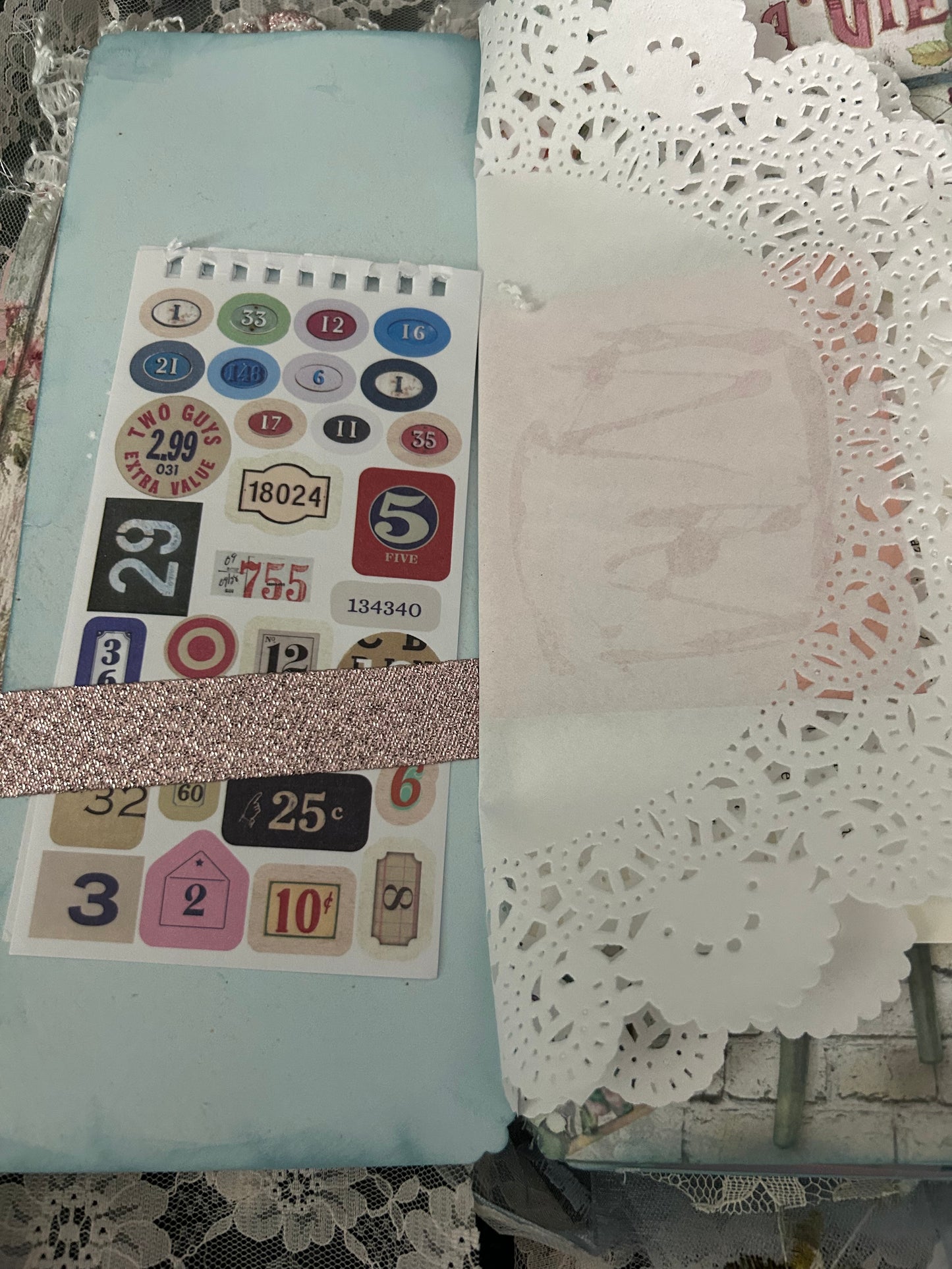 Shabby Chic Blue and Pink Journal