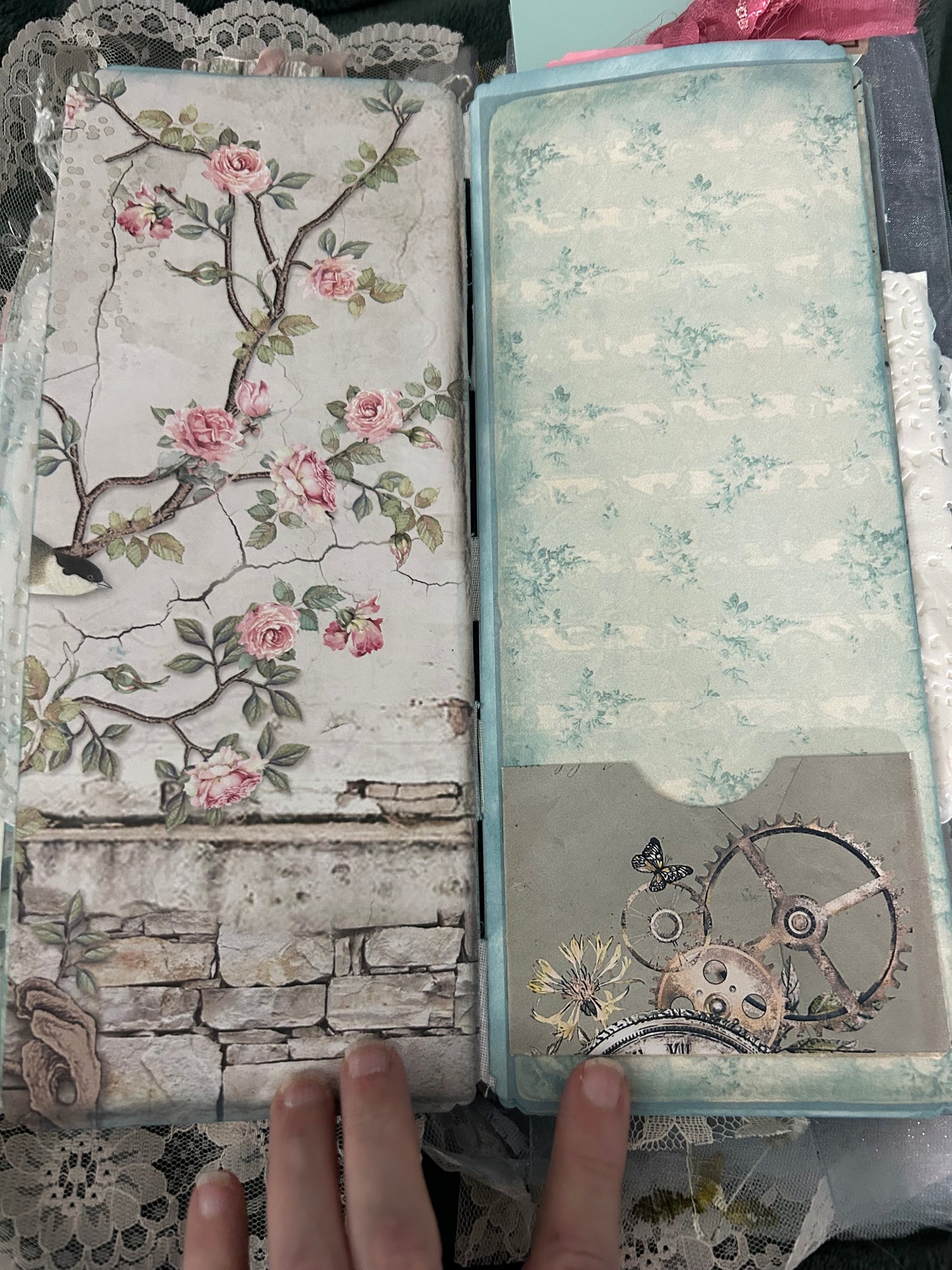Shabby Chic Blue and Pink Journal