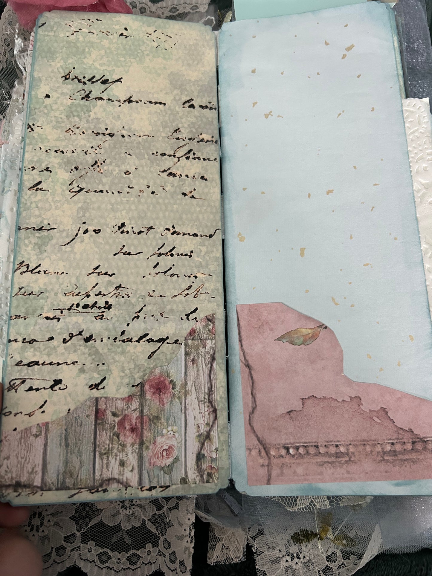 Shabby Chic Blue and Pink Journal