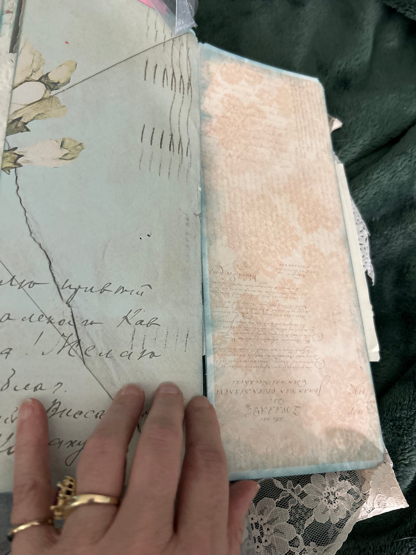 Shabby Chic Blue and Pink Journal