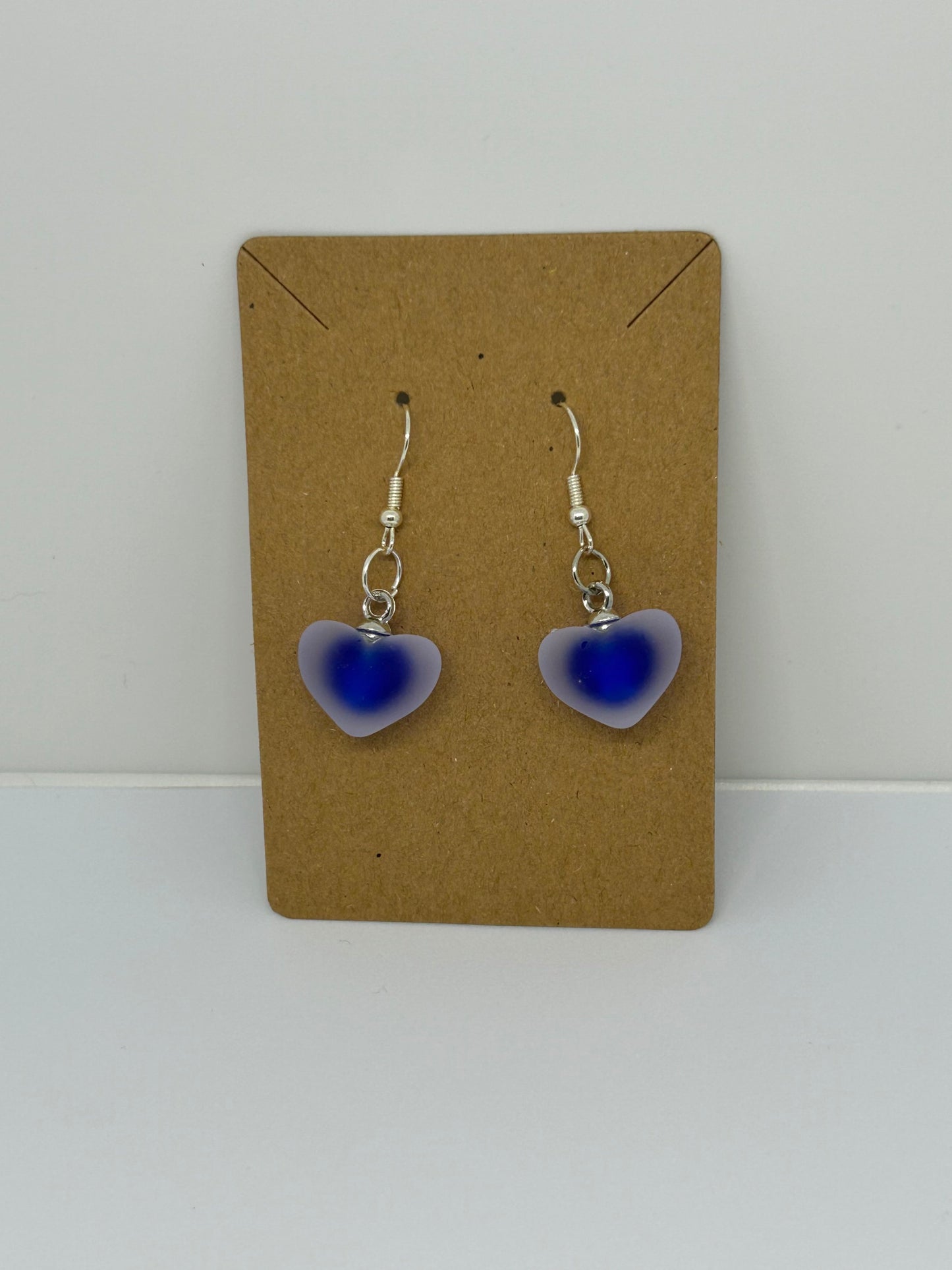 Azure love sterling silver blue heart earring