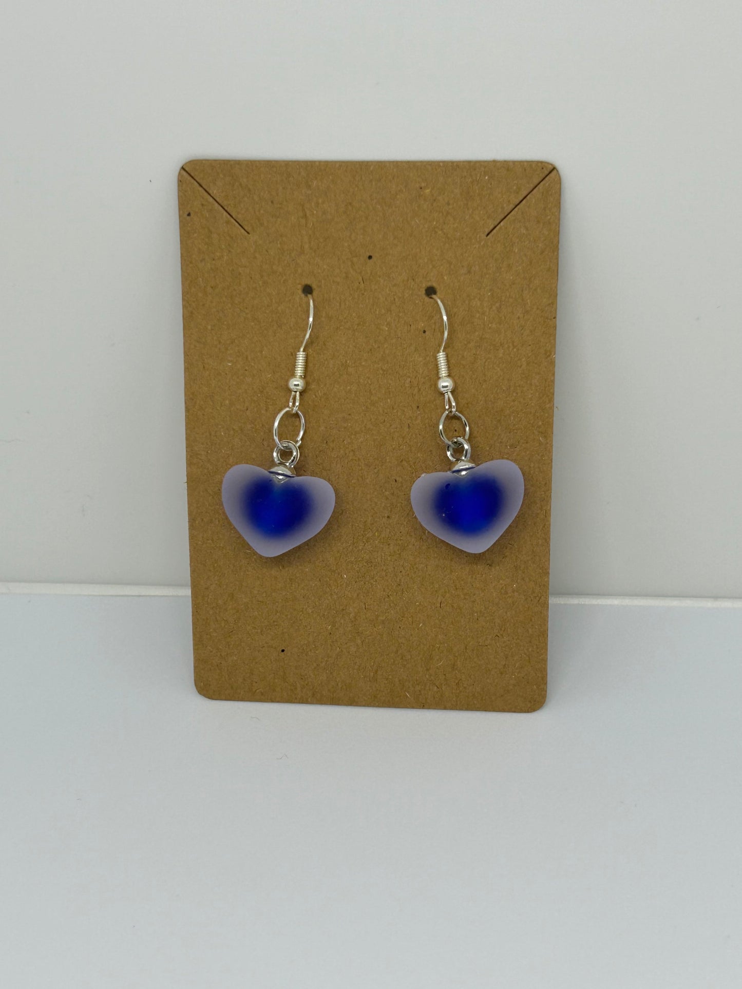 Azure love sterling silver blue heart earring