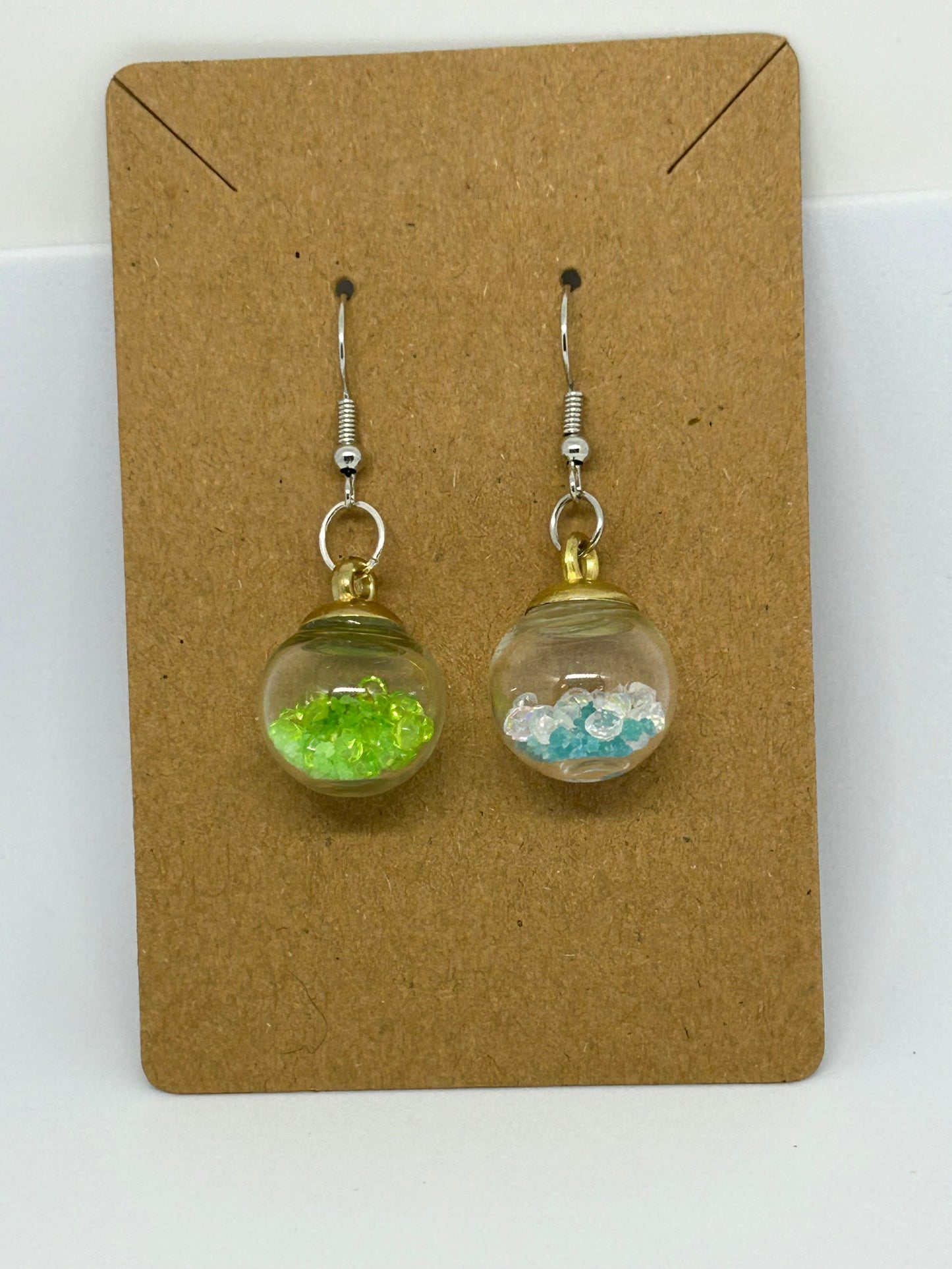 Azure harmony glass globe earrings