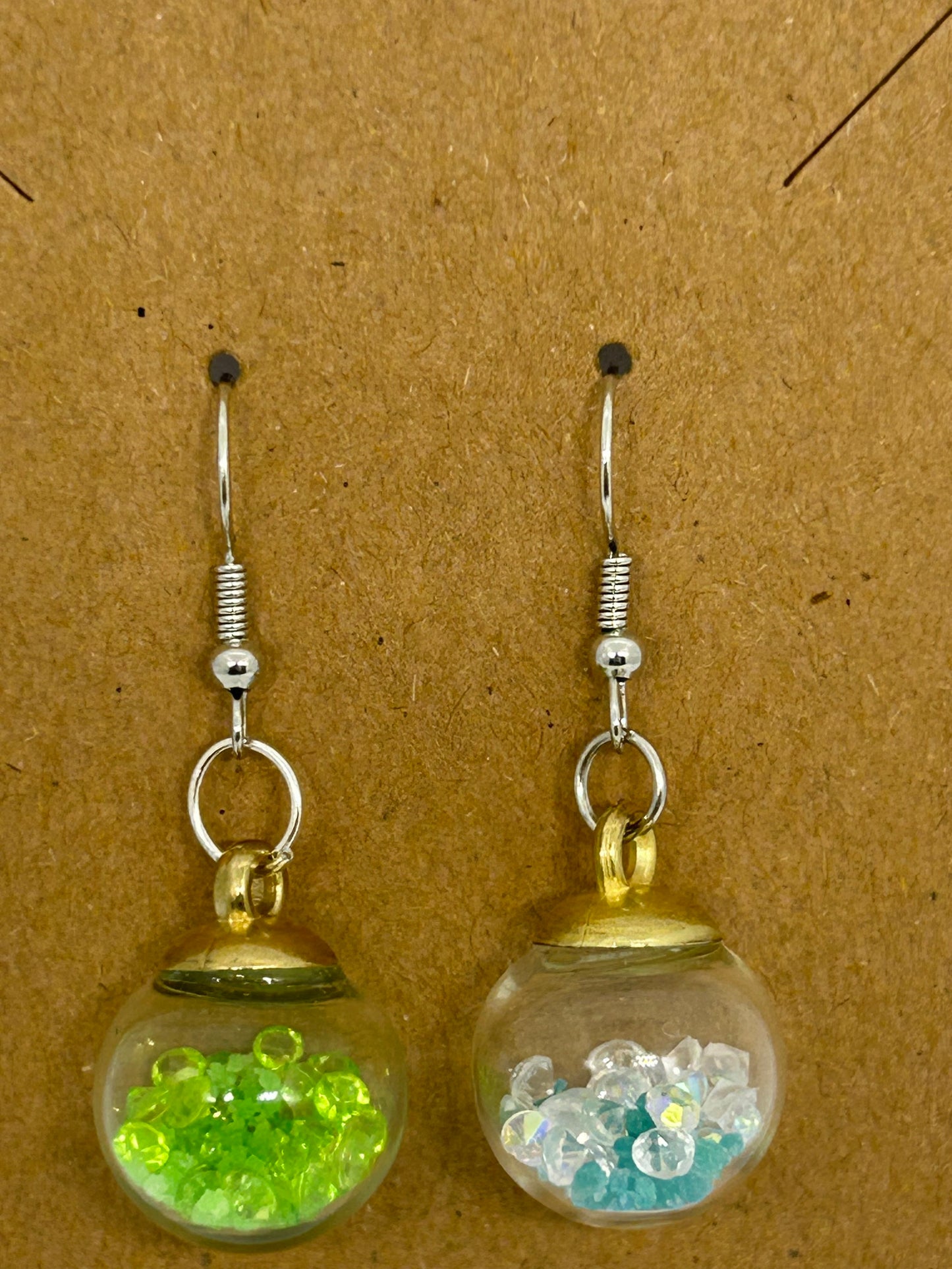Azure harmony glass globe earrings