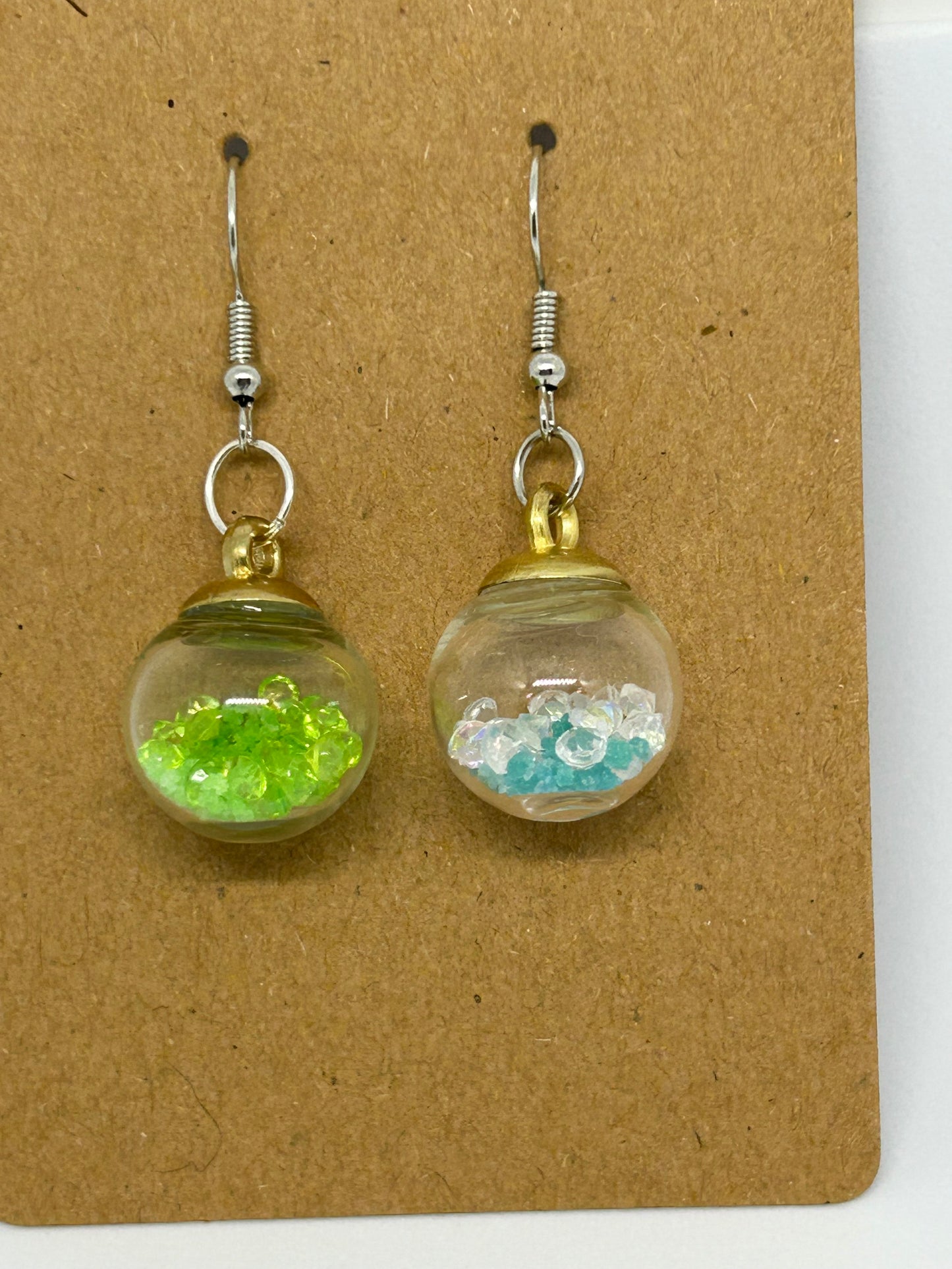 Azure harmony glass globe earrings