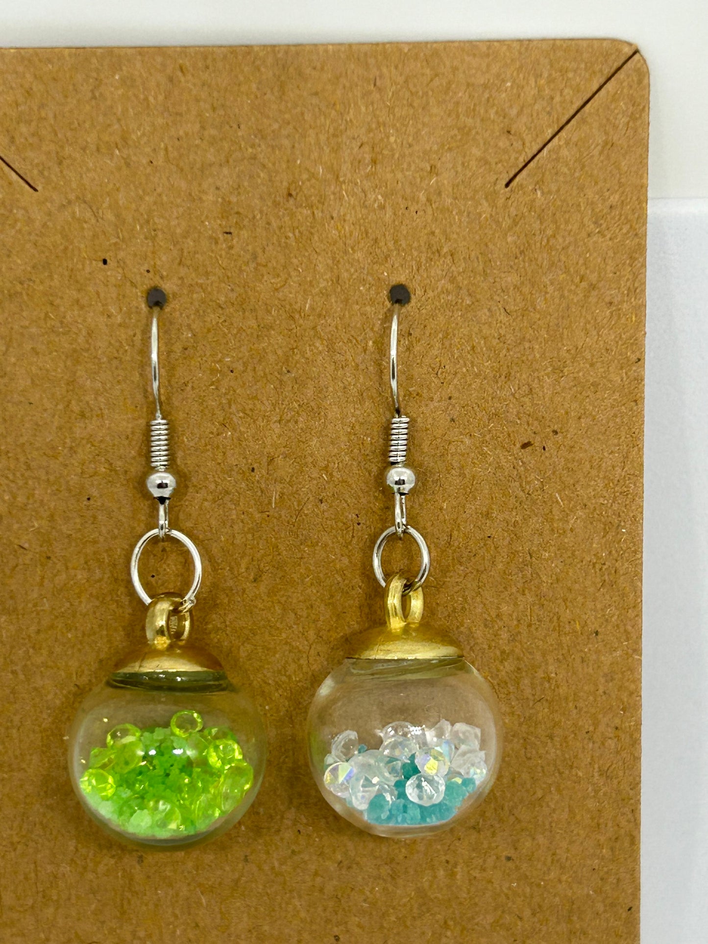 Azure harmony glass globe earrings