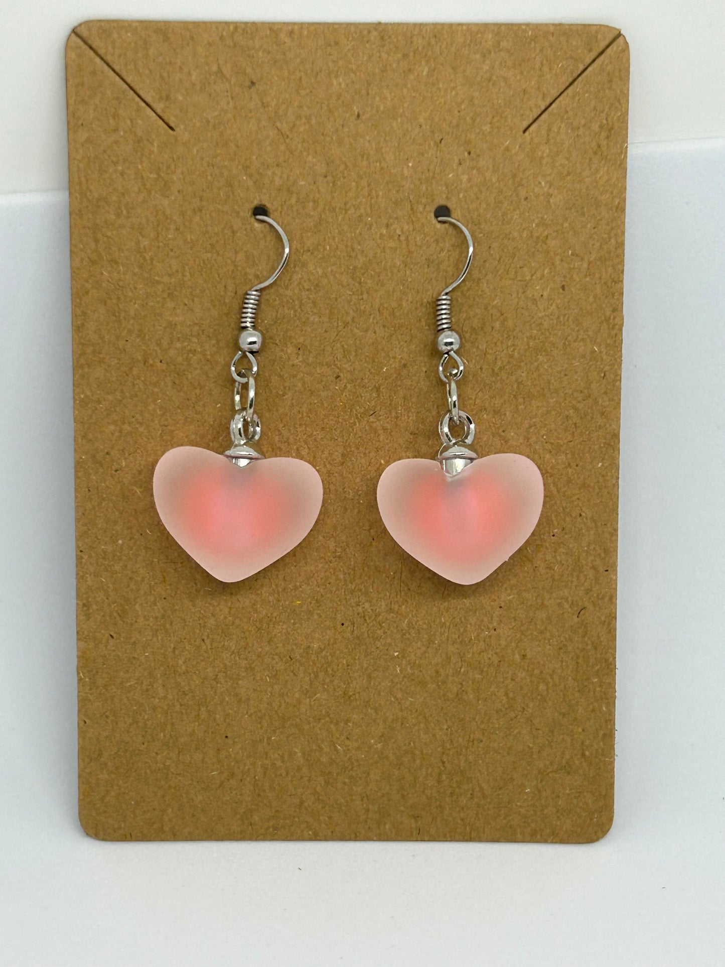Pink heart earring