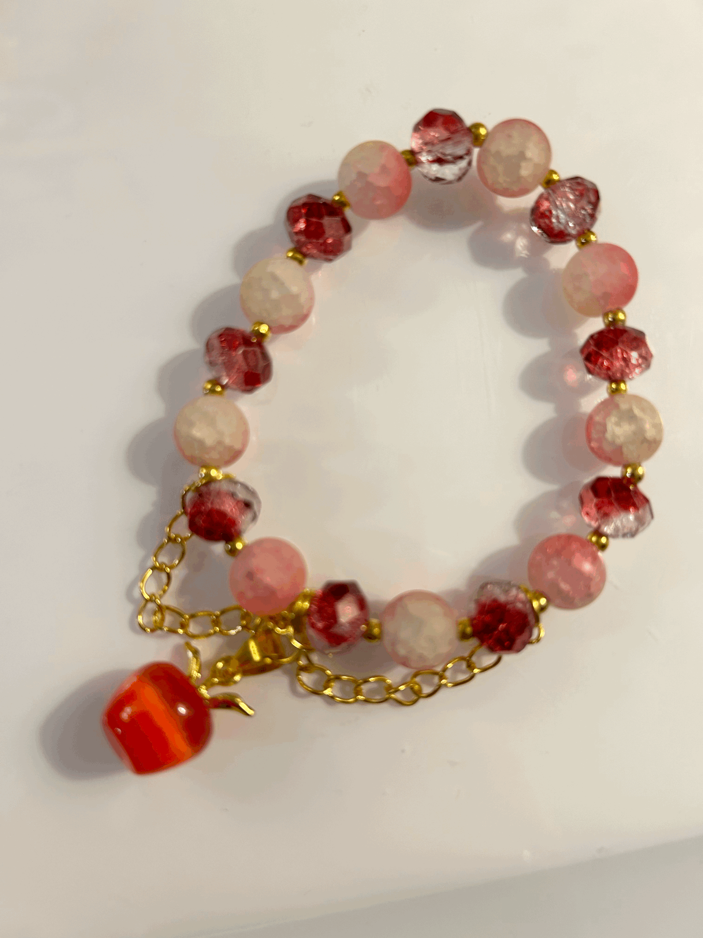Red and white apple bracelet