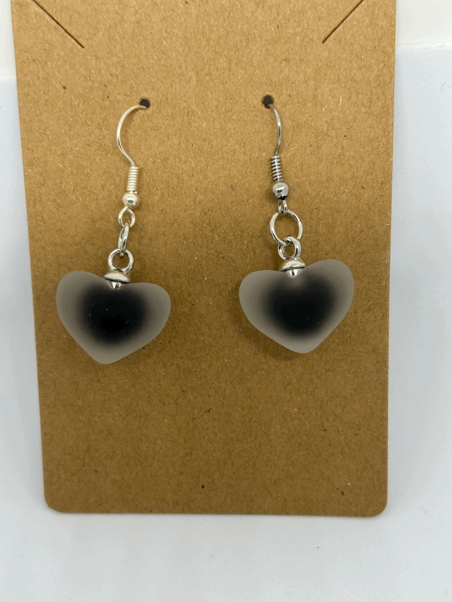 Black heart earrings