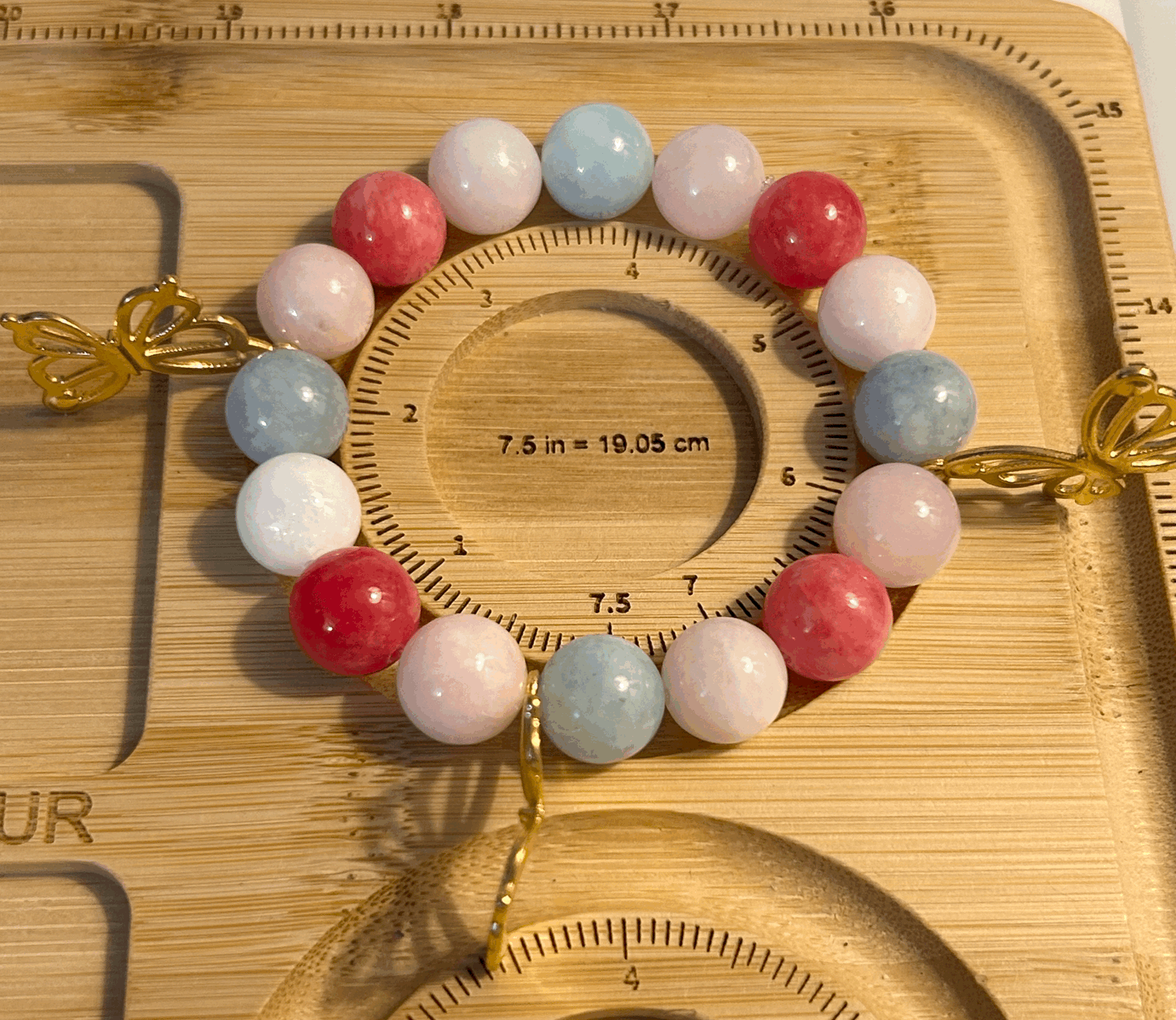Crystal bead and butterfly bracelet