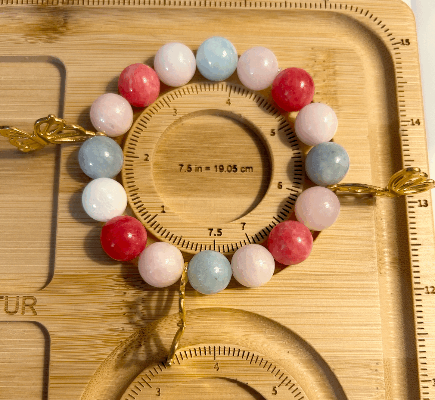 Crystal bead and butterfly bracelet