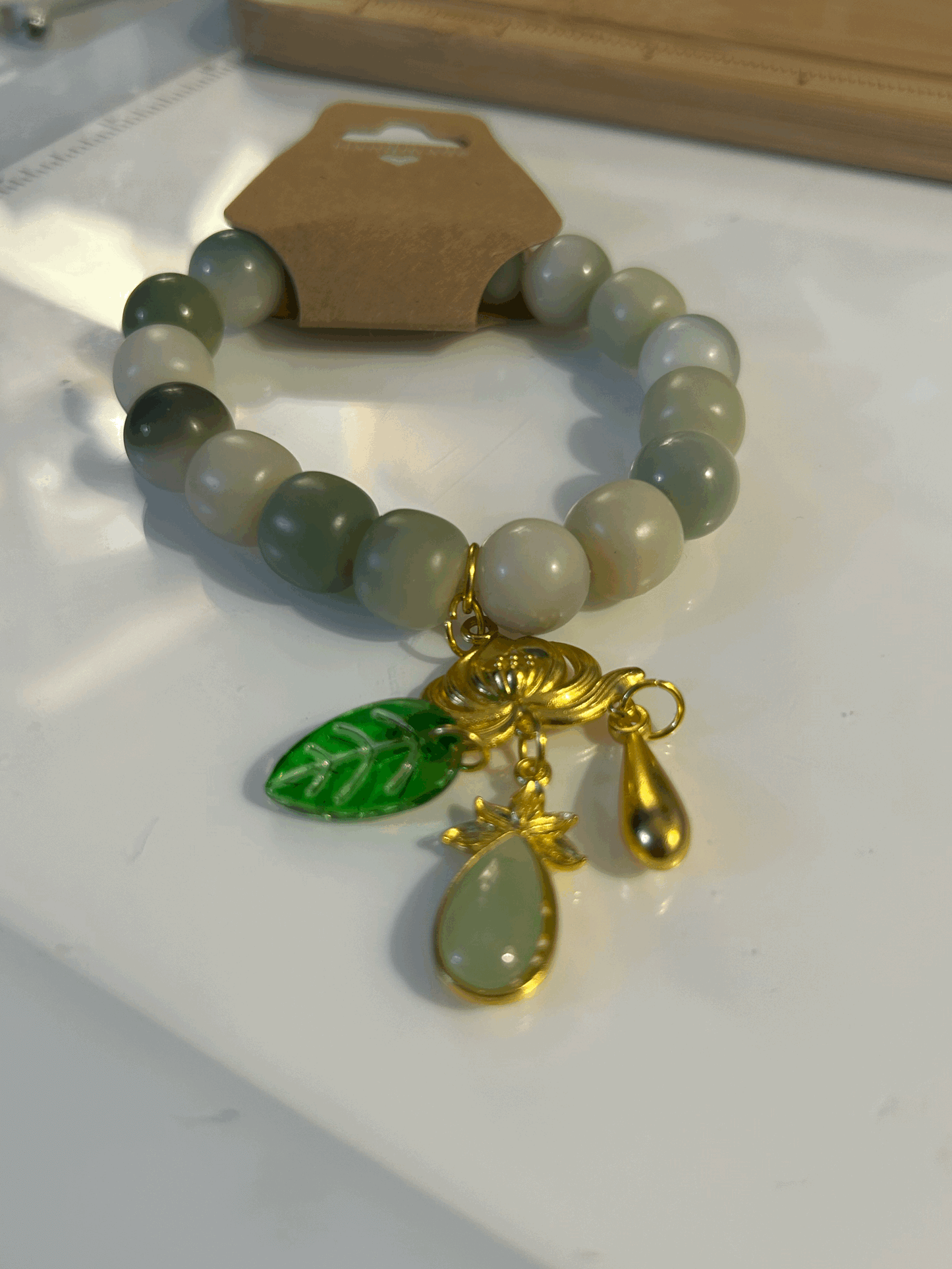Lotus flower Bodhi bead bracelet