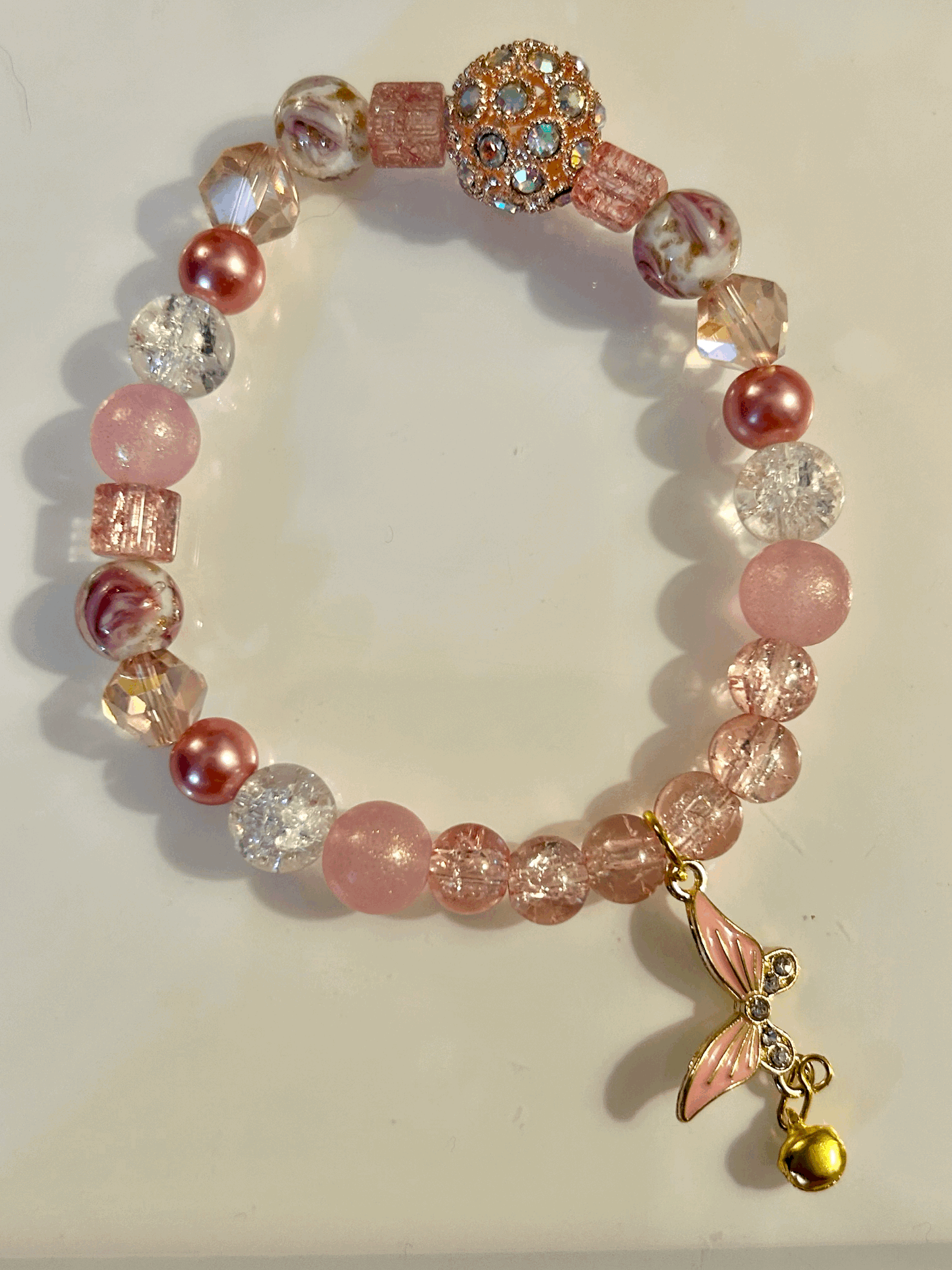 Pink butterfly bracelet