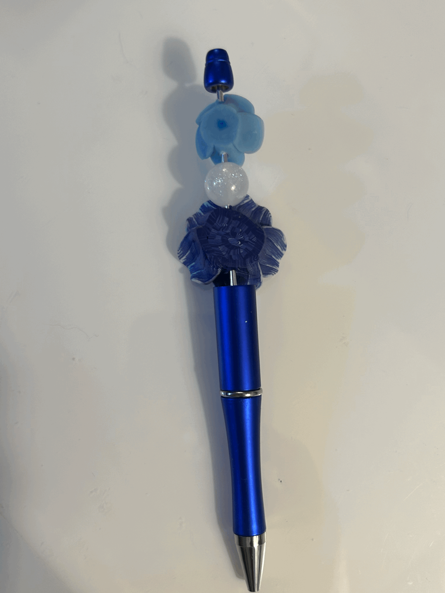 Blue flower ball point pen