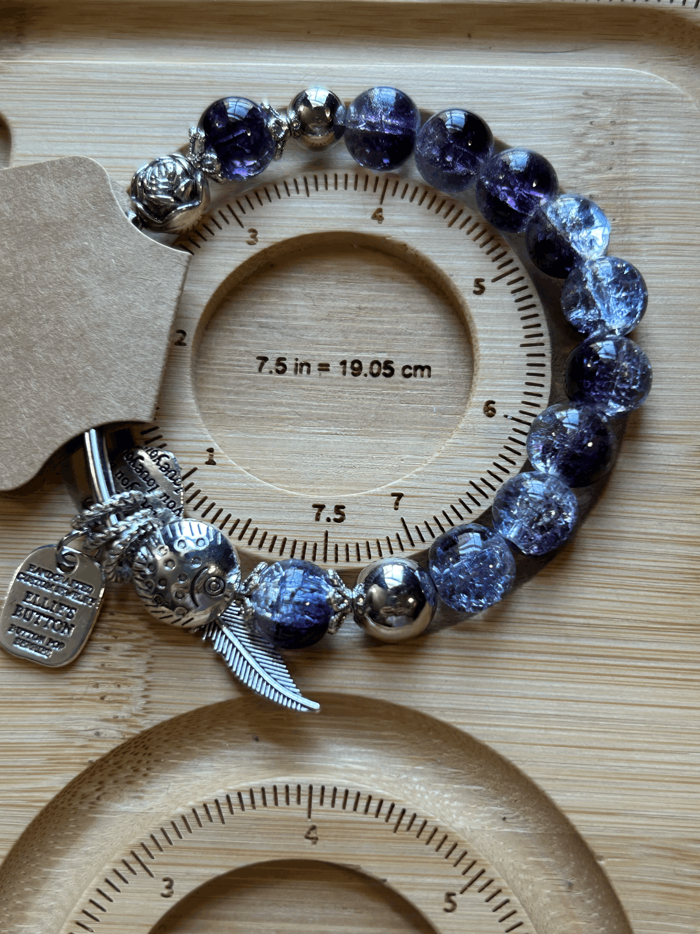Blue and silver bracelet