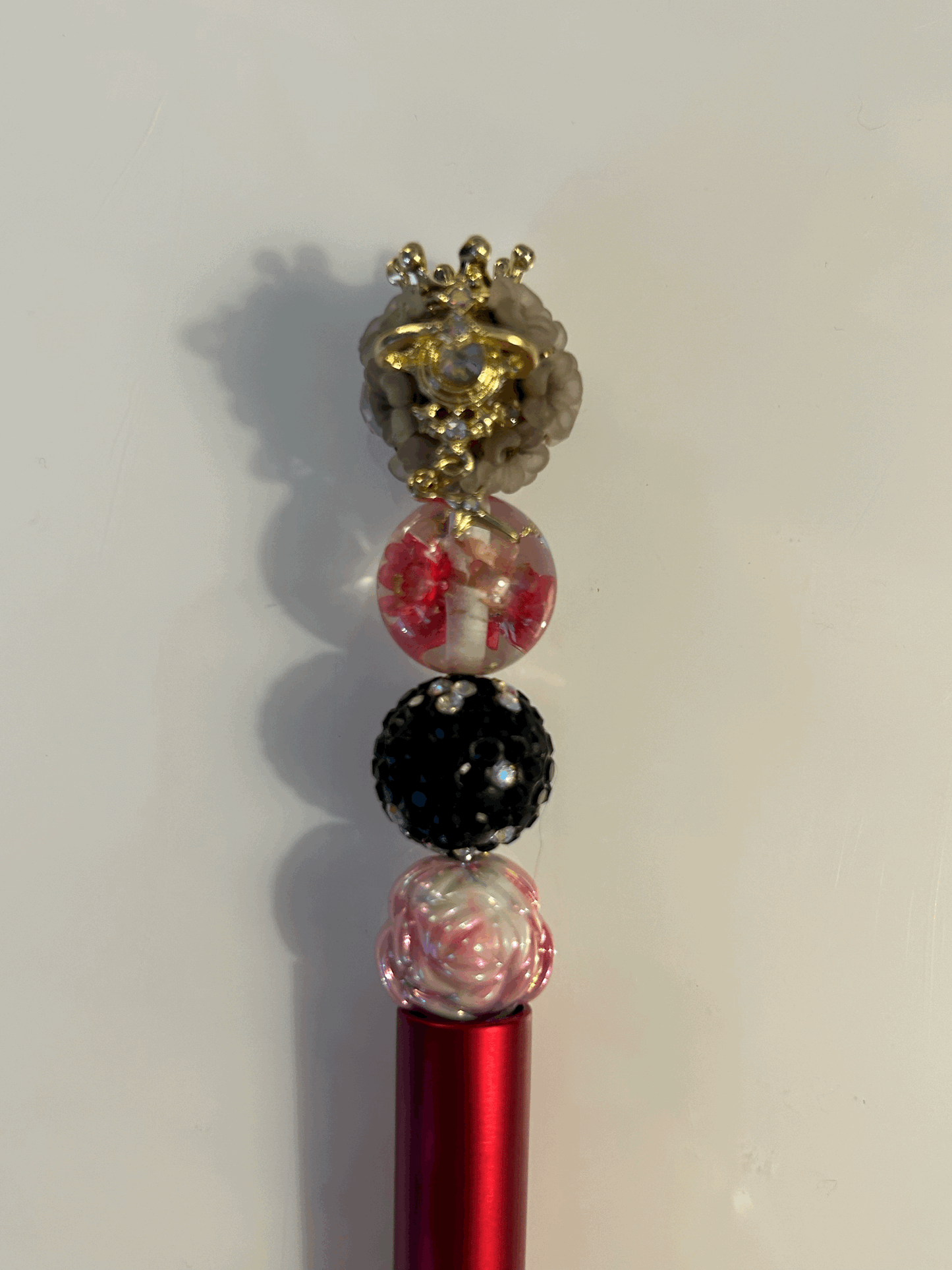 Flower crown beaded ball point pen