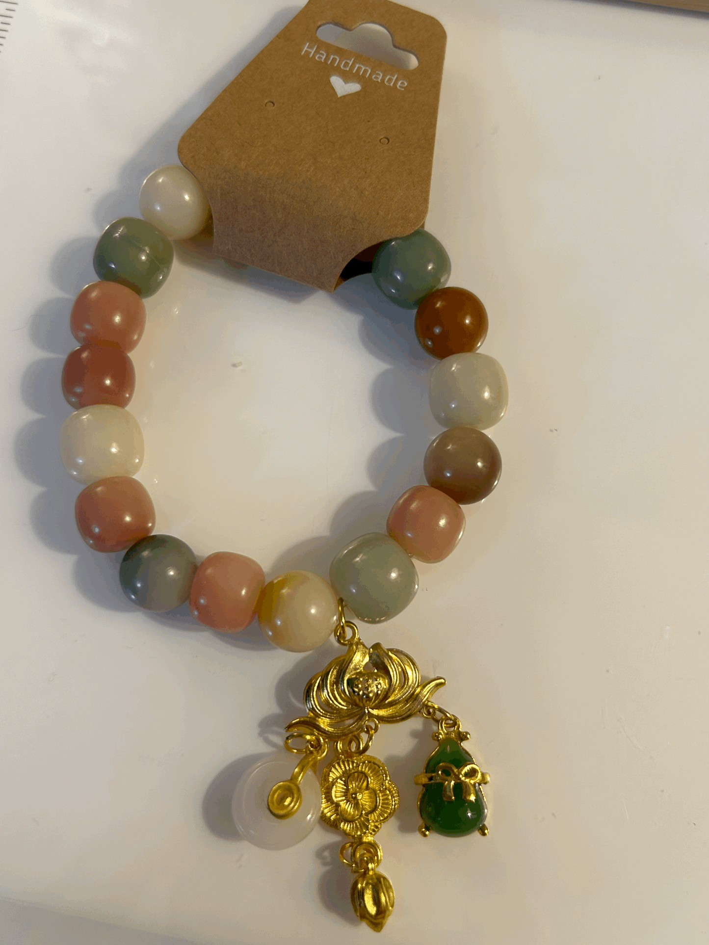 Golden lotus Bodhi bead bracelet
