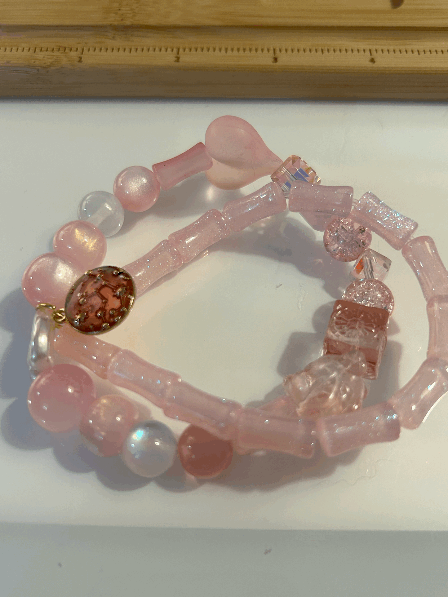 Pink constellation double bracelet