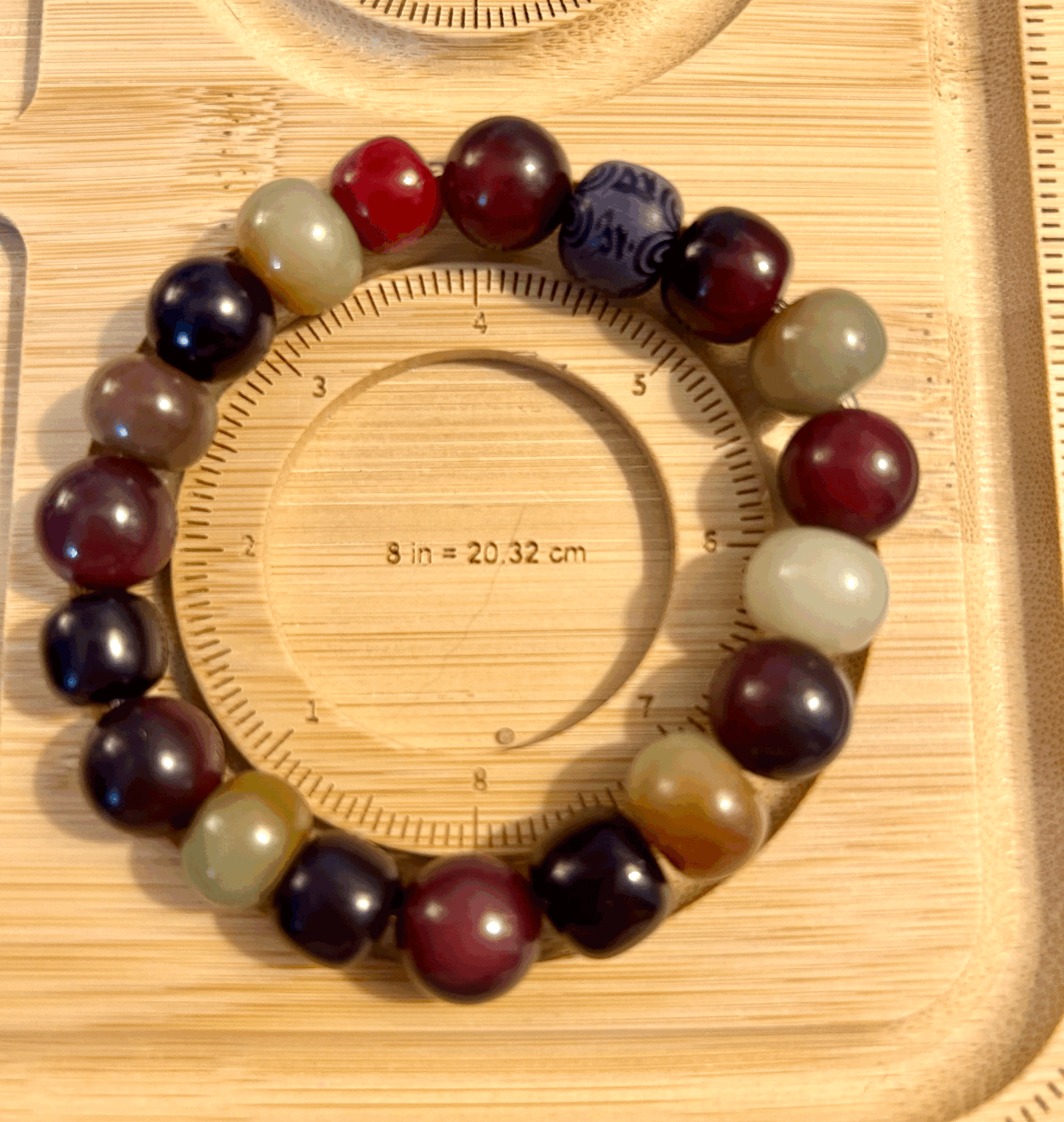 Red Bodhi bead bracelet
