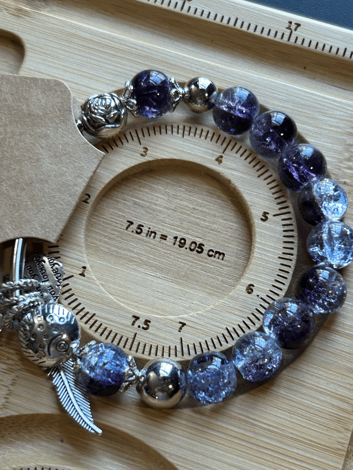Blue and silver bracelet