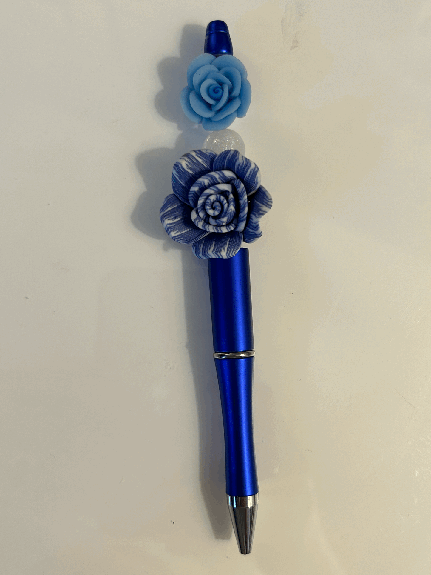 Blue flower ball point pen