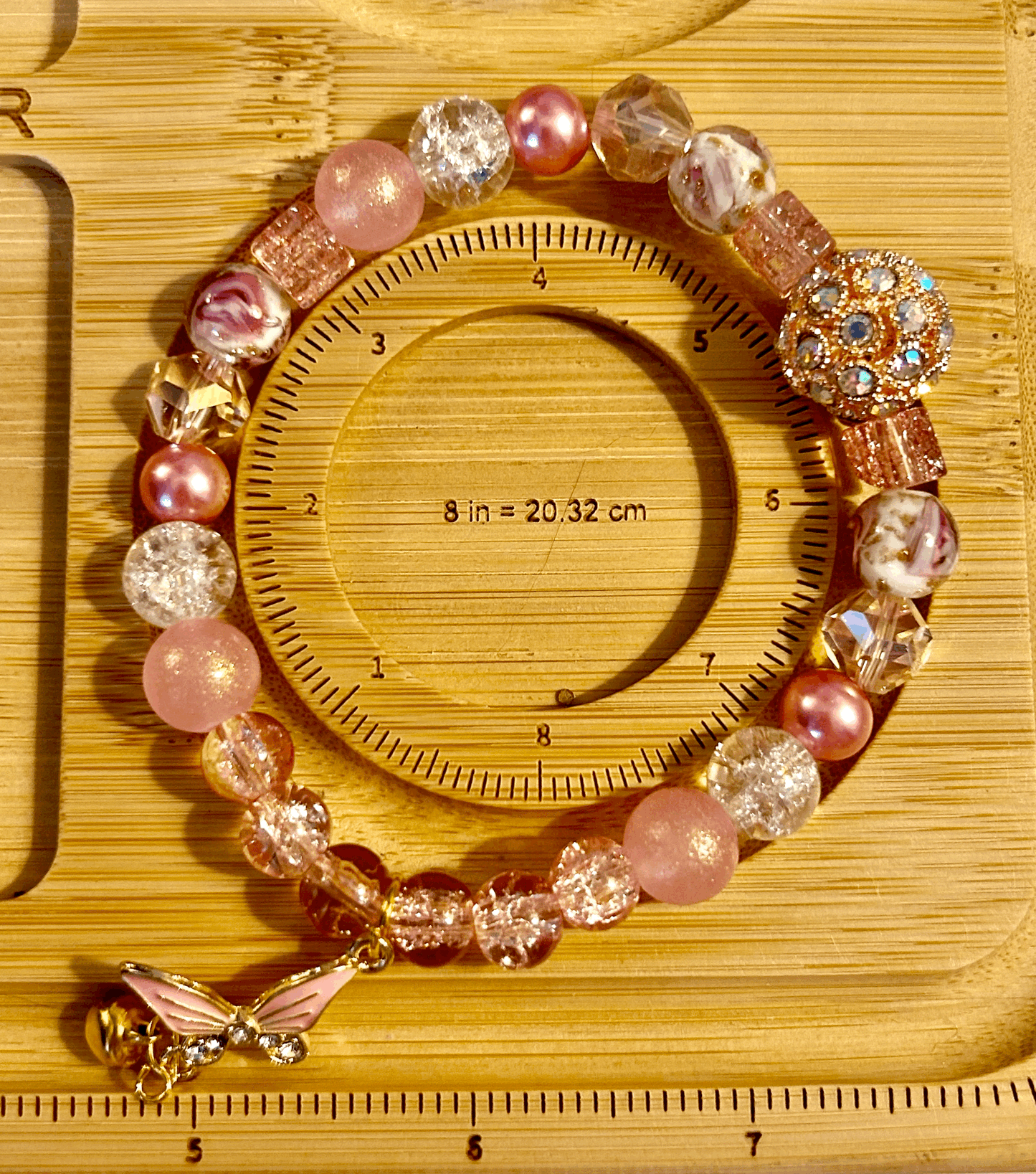 Pink butterfly bracelet