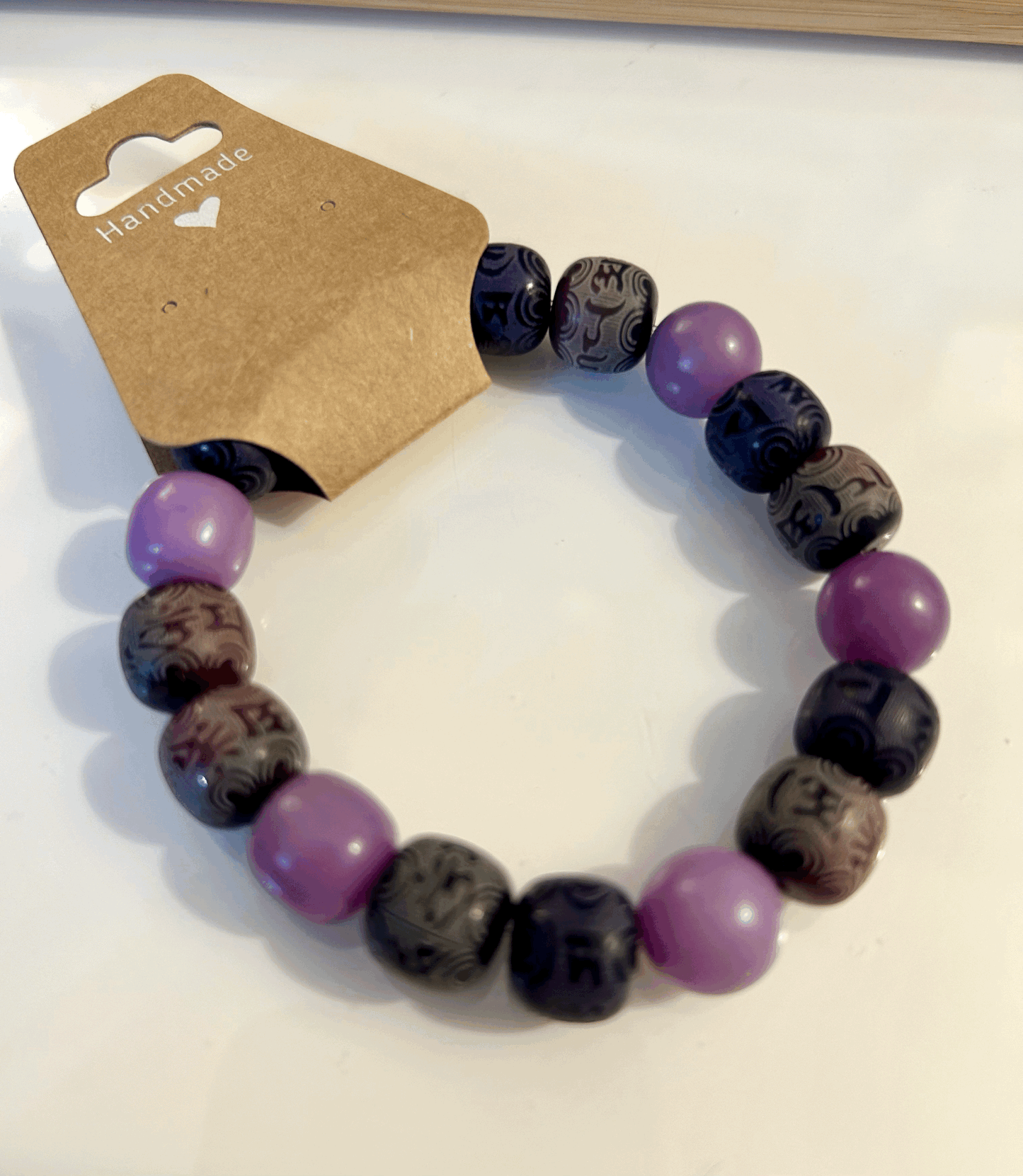 Purple and Black Bodhi bead bracelet