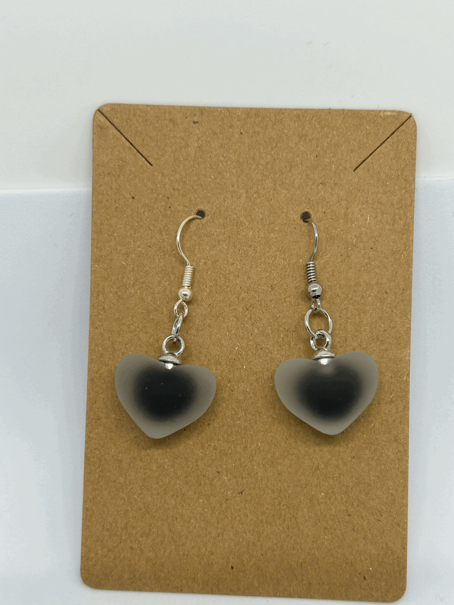Black heart earrings