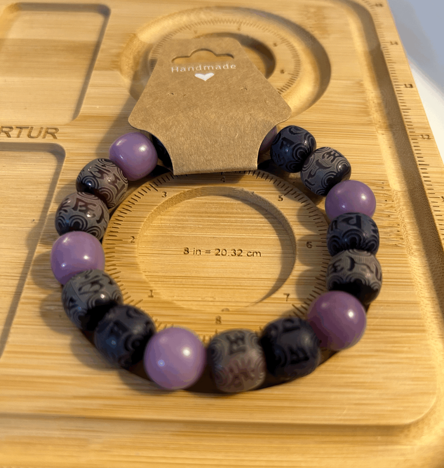 Purple and Black Bodhi bead bracelet