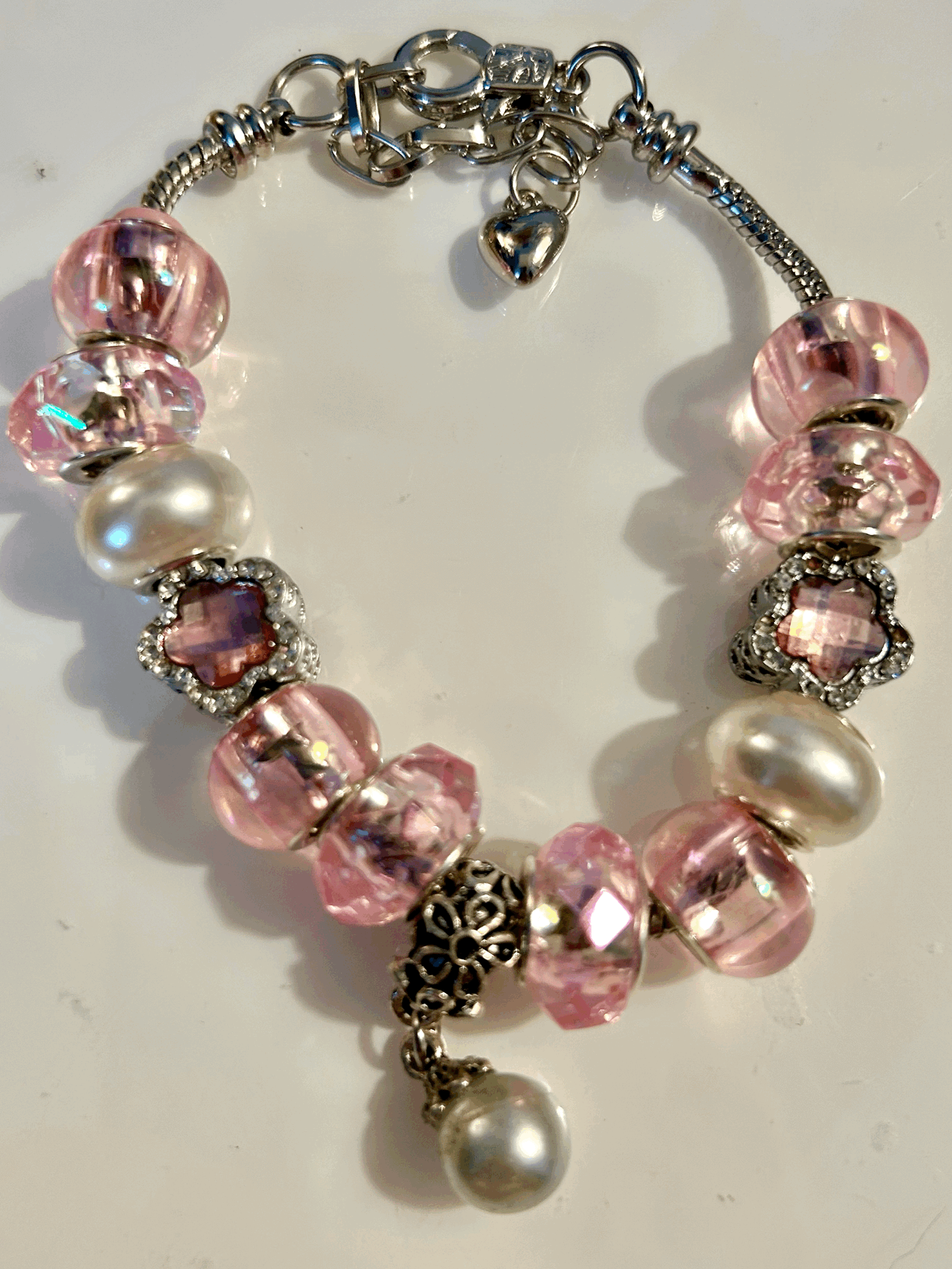Pink and Pearl bracelet