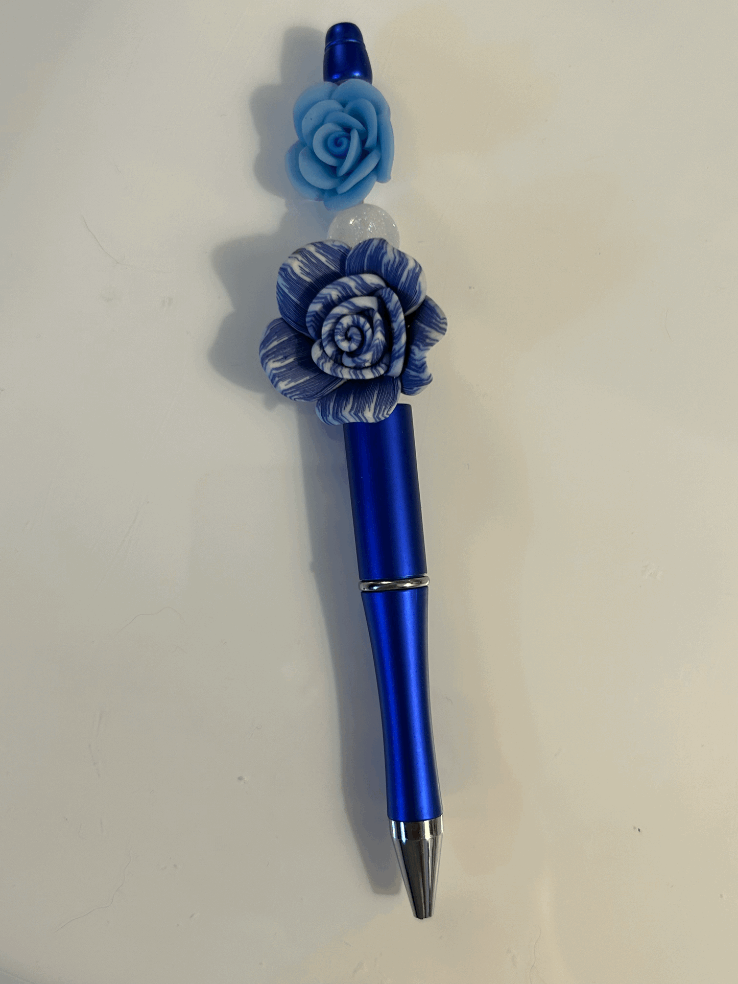 Blue flower ball point pen