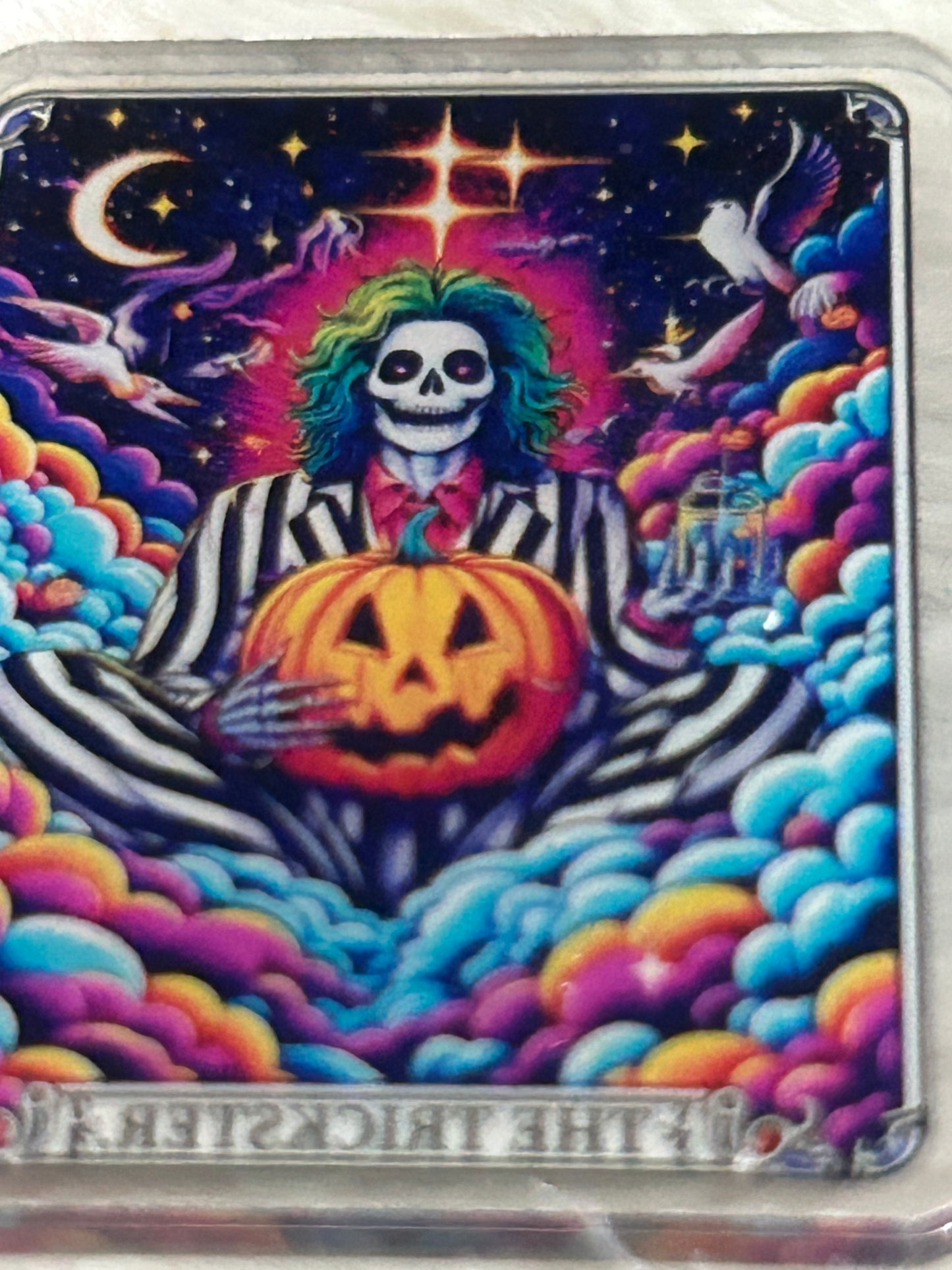 4cm Acrylic The Trickster Taro pumpkin and moon