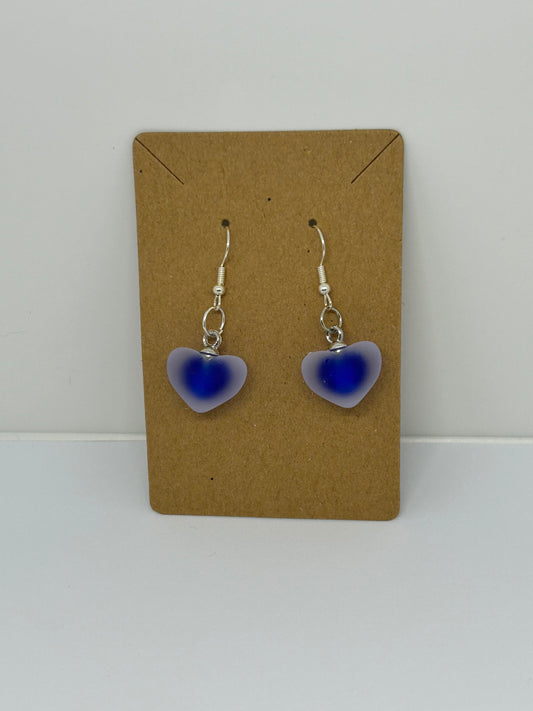 Azure love sterling silver blue heart earring