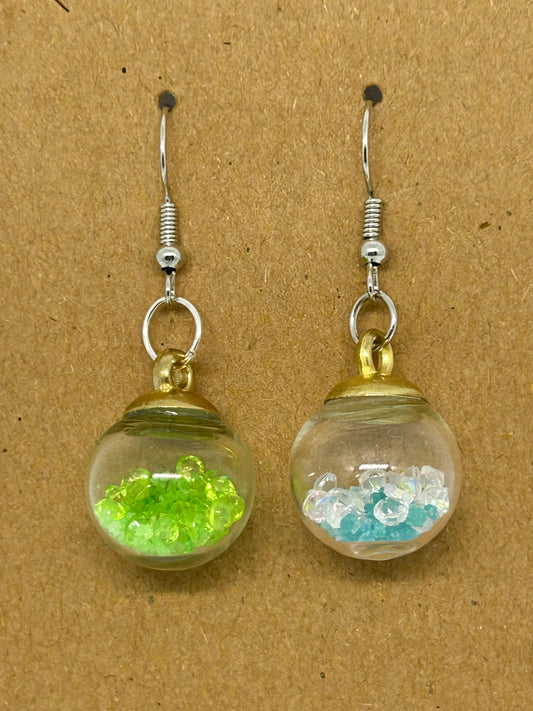 Azure harmony glass globe earrings