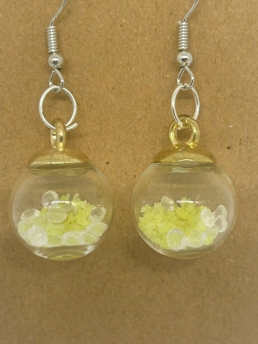 Sunburst crystal globe earring
