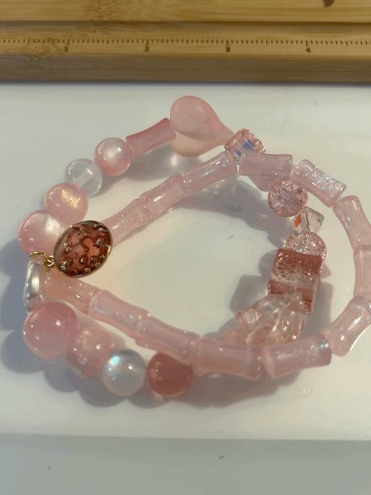 Pink constellation double bracelet