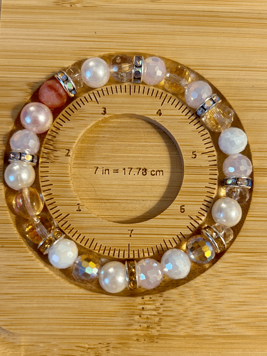 Pink and White pearl sparkle bracelet