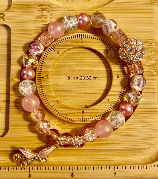 Pink butterfly bracelet