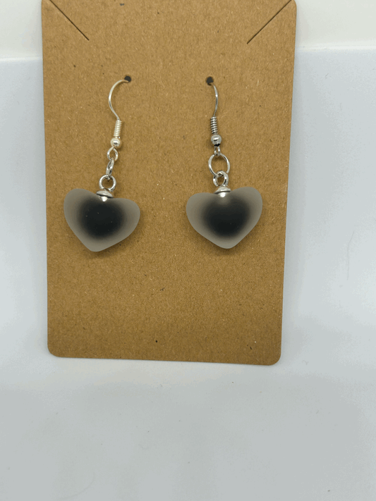 Black heart earrings