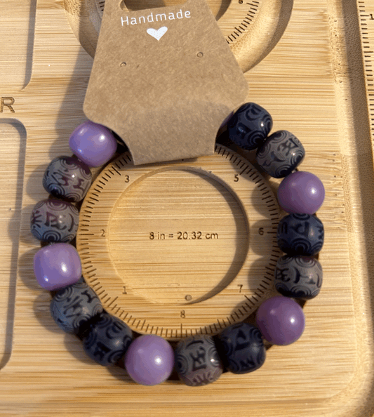 Purple and Black Bodhi bead bracelet